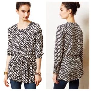 Anthropologie Maeve Selva Dropwaist Pleated Tunic